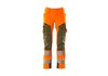 Hose mt Knietaschen, ULTIMATE STRETCH hi-vis orange/moosgrün 82C46